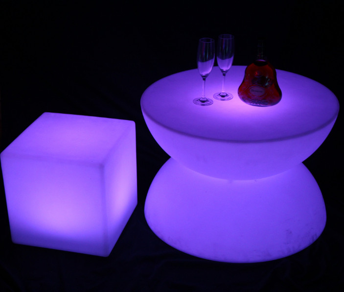color changes Round Shaped LED Coffee BarTable